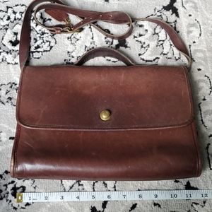 Vintage button closure leather coach bag